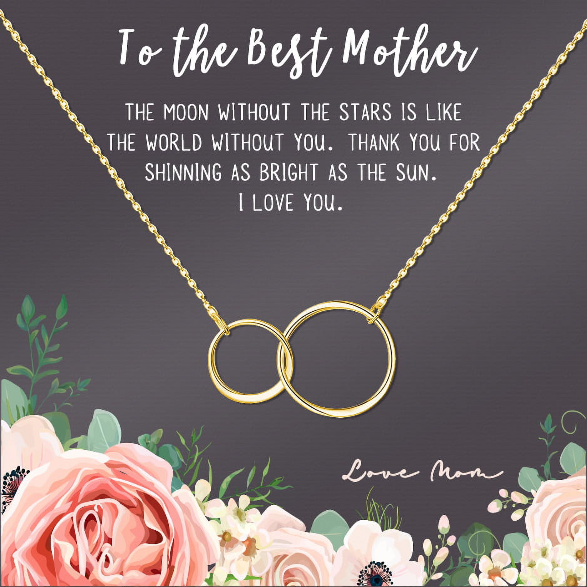 Custom Card for Mother's Day, Personalized Card with Necklace Mother's Day, Personalized Gift for Mom,Card Necklace , Necklace for Mother's Day [Gold, Personalized Card]