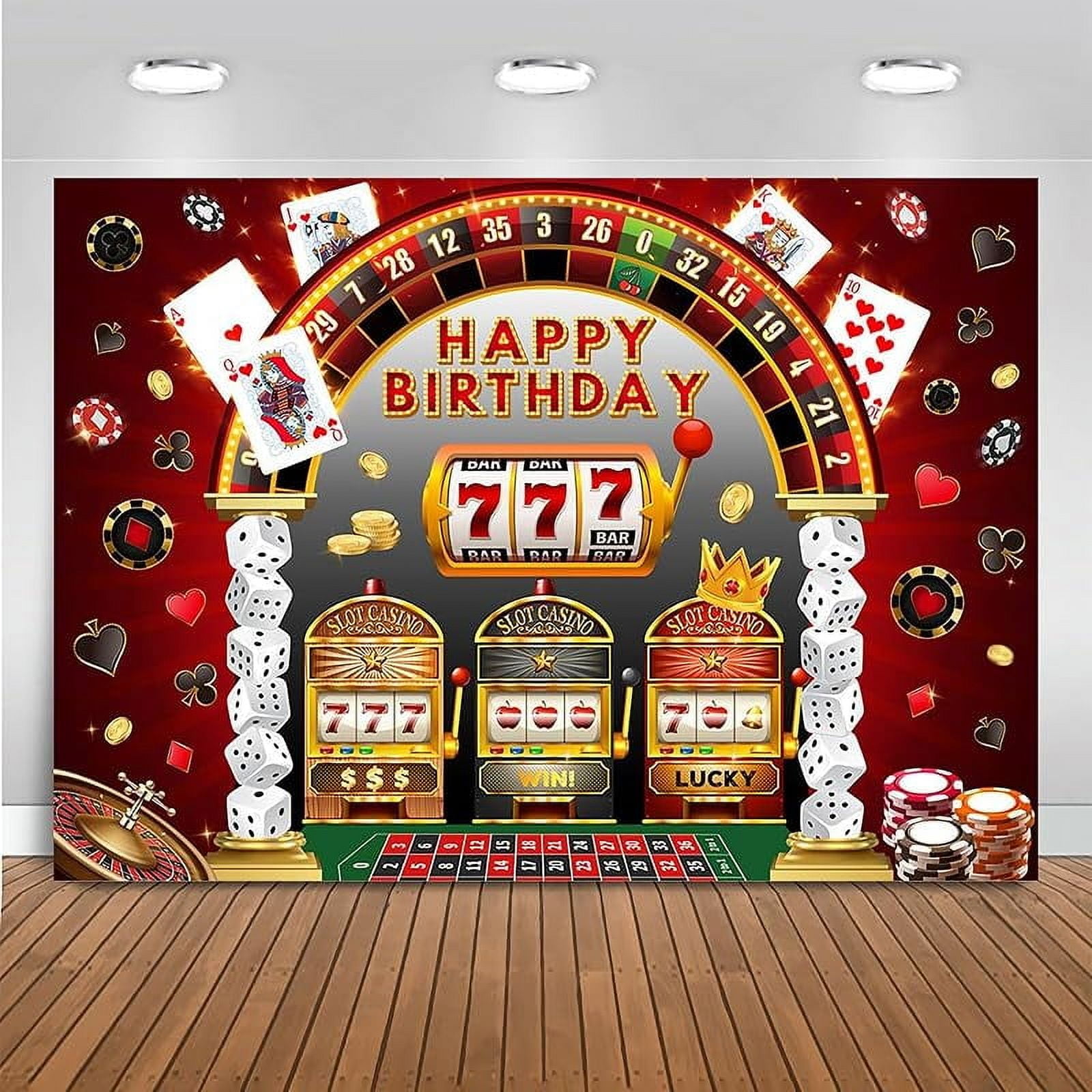Casino Night Backdrop & Tablecloth - 7x5FT Poker Las Vegas Theme Party Decor For Birthday & Game Nights - View #11