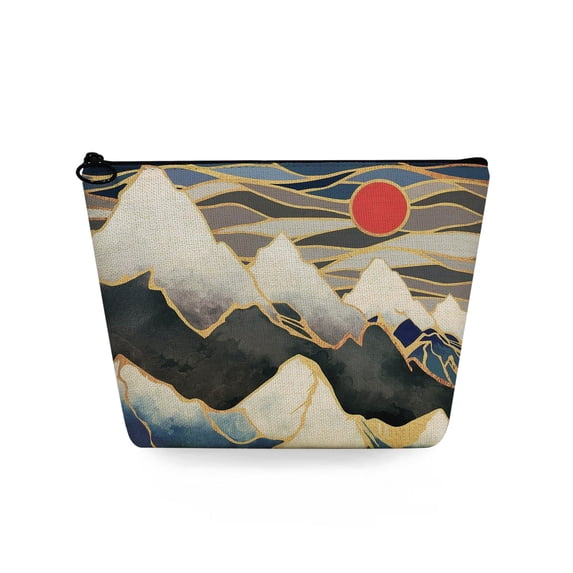 Custom Casual Makeup Organizer Oil Painting Mountain Forest Print Women Cosmetic Bags Travel Portable Toiletry Bag Pencil Cases