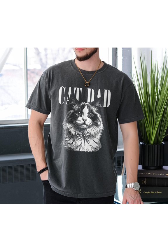 Custom Cat Dad Shirt Personalized Photo Gift for Cat Lover Cat Dad Cat Lover Gift Gift For