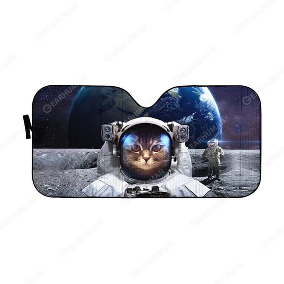 Custom Cat In Space Car Auto Sunshades Windshield Heat Protection, Pet Cat Sun Shades Univeral Fit Cars Suv Truck