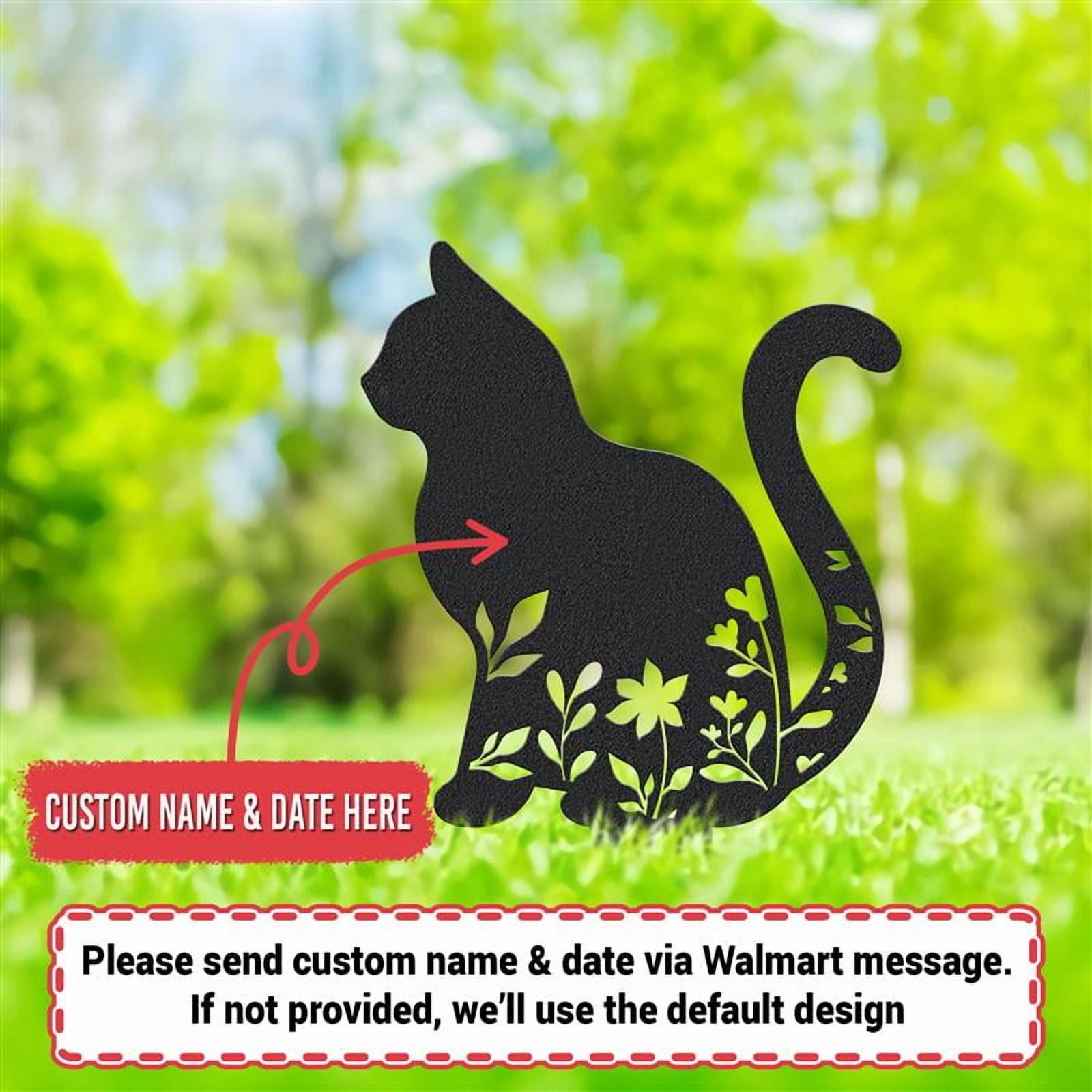 Custom Cat Memorial Garden Stake, Personalized Metal Pet Grave Marker ...