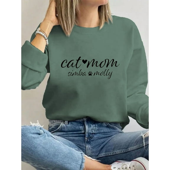 Custom Cat Mom Sweatshirt Christmas Cat Sweatshirt Cat Mom Sweatshirt Cat Sweatshirt for Women Personalized gifts Cat owner Gift For cat owner