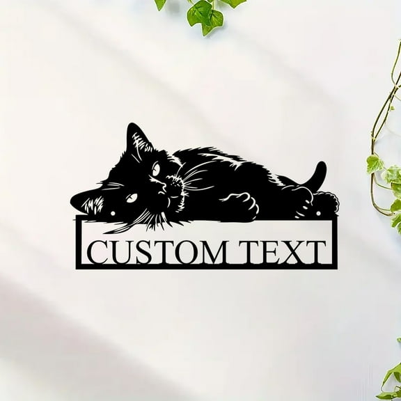 Custom Cat Monogram Door Hanger, Cat Sign, Door Hanger, Metal Art, Metal Sign, Pet Door Hanger, Summer, Spring, Mothers Day Gift