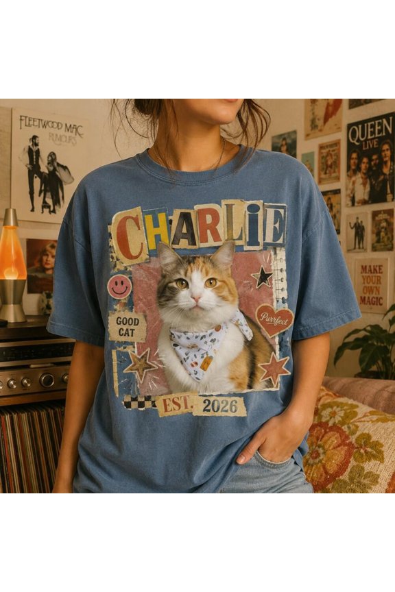 Custom Cat Photo Shirt Comfort Personalized Dog Cat Portrait Tee Pet Memorial Gift Custom