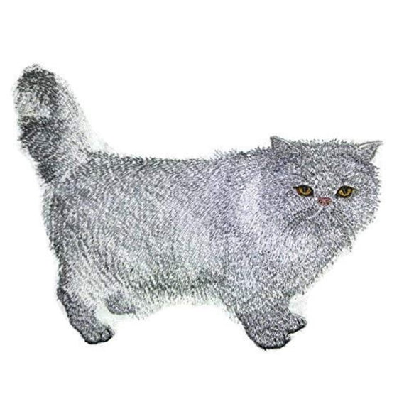 Custom Cat Portrait [Persian Cat] Embroidered Iron On/Sew patch [4.86" x 6.26"]
