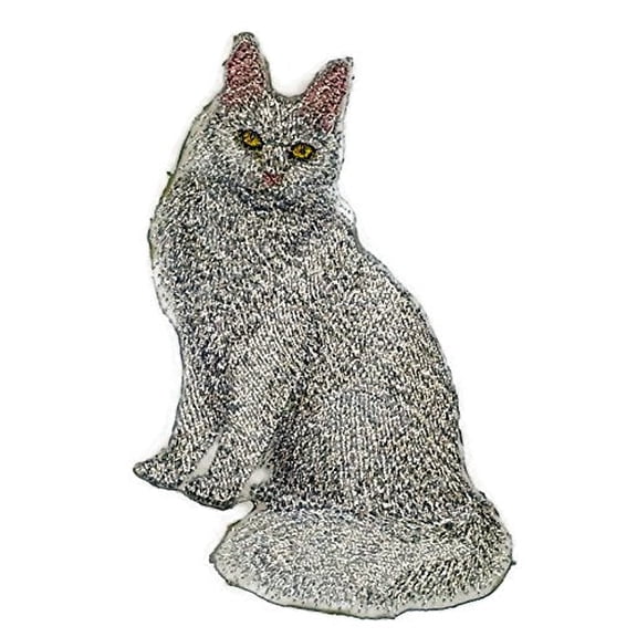 Custom Cat Portraits (Angora Turkish Cat) Iron On/Sew patch [4.5" x 3.6]