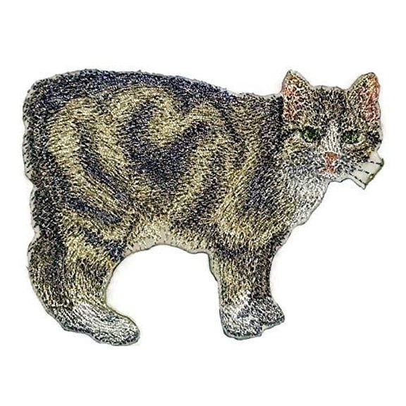 Custom Cat Portraits[Manx Cat] Embroidered Iron On/Sew patch [4.5" x 4"]]