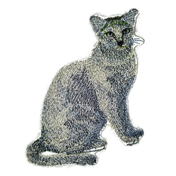 Amazing Custom Cat Portraits [Russian Cat] Embroidered Iron On/Sew Patch (4.5" x 4") Made in USA]