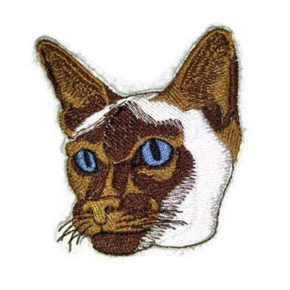 Custom Cat Portraits[Siamese Catface ] Embroidered Iron On/Sew Patch [3" x 3"]]