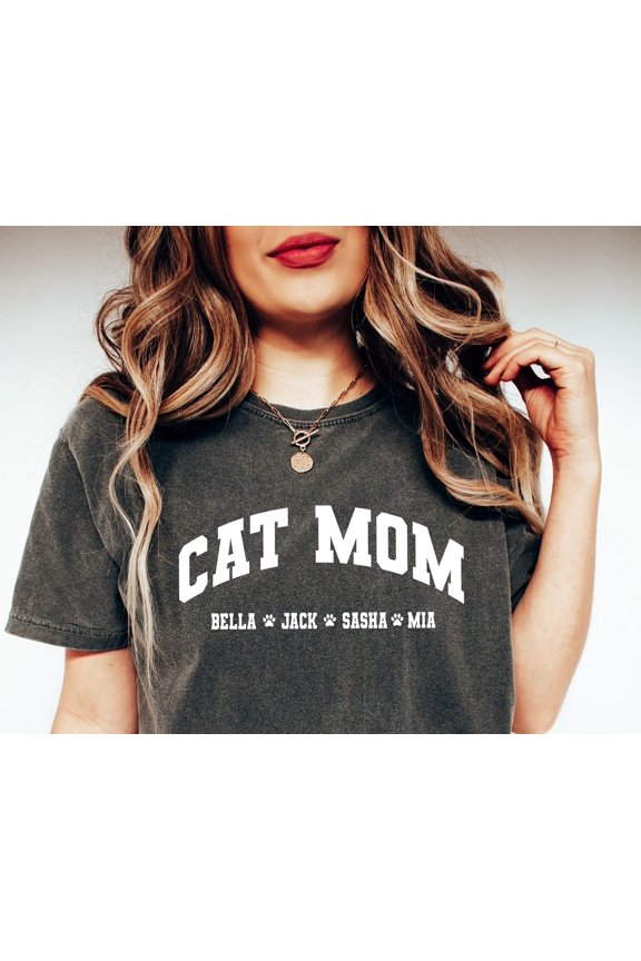 Custom Cat Shirt Gift For Mom Funny Mom Shirt Cat Mama Shirt Cat Mom Shirt Mom Birthday Gi
