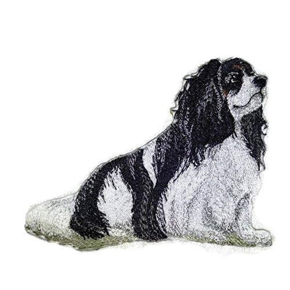 Amazing Custom Dog Portraits [Cavalier King Charles] Embroidered Iron On/Sew Patch (4.5" x 4") Made in USA]