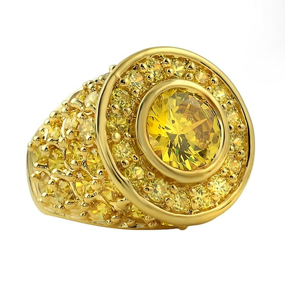 Custom Centerstone Lemonade CZ Bling Bling Ring (11)