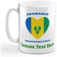 thumbnail image 1 of Custom Ceramic Coffee Mug 11 Ounces Adorable Vincentian Vincy Heart Countries White Tea Cup Personalized Text Here, 1 of 7