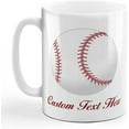 thumbnail image 1 of Custom Ceramic Coffee Mug 11 Ounces Baseball Ball C Sports White Tea Cup Personalized Text Here, 1 of 7