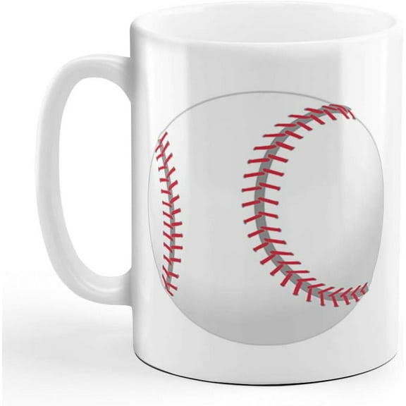 Custom Ceramic Coffee Mug 11 Ounces Baseball Ball C Sports White Tea Cup Personalized Text Here