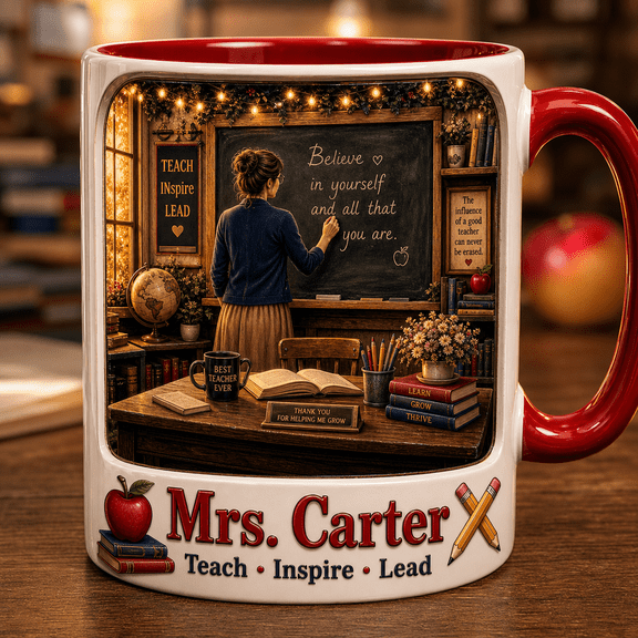 Custom Cheer Mug Personalized Cheer Gift with Name, Pom Poms Jersey Design