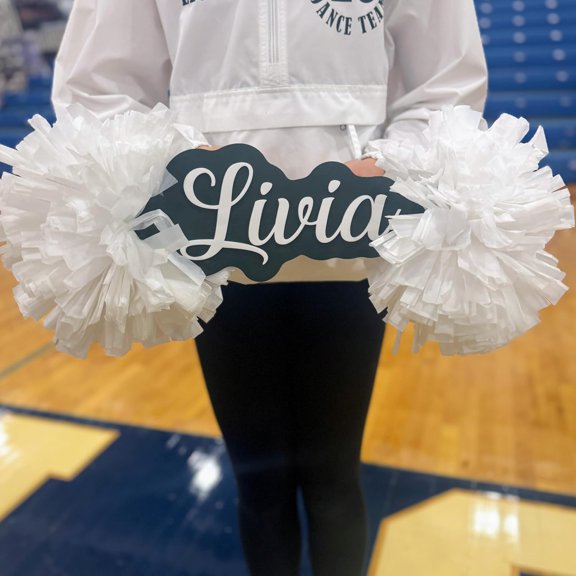 Custom Cheer Stick - Personalized Pom Name Sign for Dance or Cheerleading Competitions - Spirit Sign for Game Day