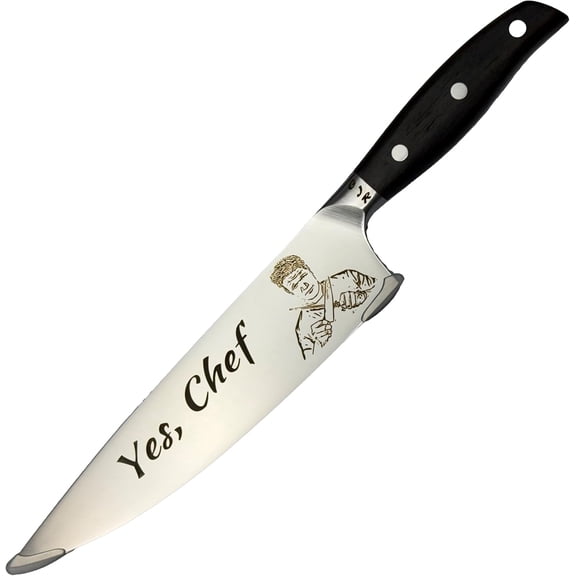 Custom Chef Knife Personalized 8 Inch Chef Knife Engraved Photo Logo or Illustration German 1.4116 Steel Kitchen