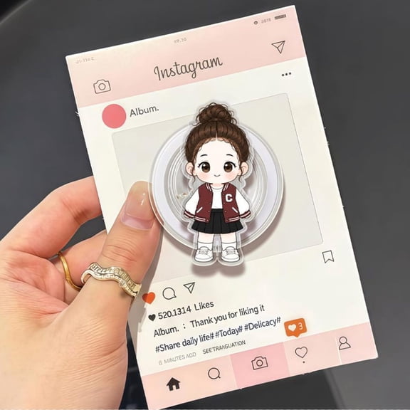 Custom Chibi Character Phone Grip, Build Your Own Avatar MagSafe Griptok, Personalized Acrylic Phone Grip