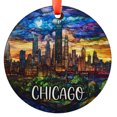 thumbnail image 1 of Custom Chicago Ornament |Faux |Unique Souvenir |Vacation Travel Gift | Holiday Anniversary |Christmas Decor, Holiday Keepsake, Xmas Tree Hanging Decoration, Seasonal Gift Idea, Col, 1 of 5