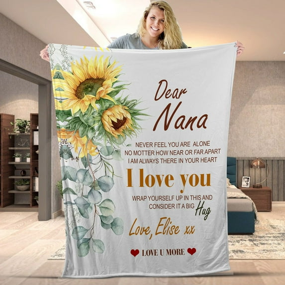 Custom Christmas Blanket From Family Members, Dear Mom Blanket, Letter To Grandma Blanket, Dear Nana Throw, Dear Mimi Blanket - Sherpa-50x60