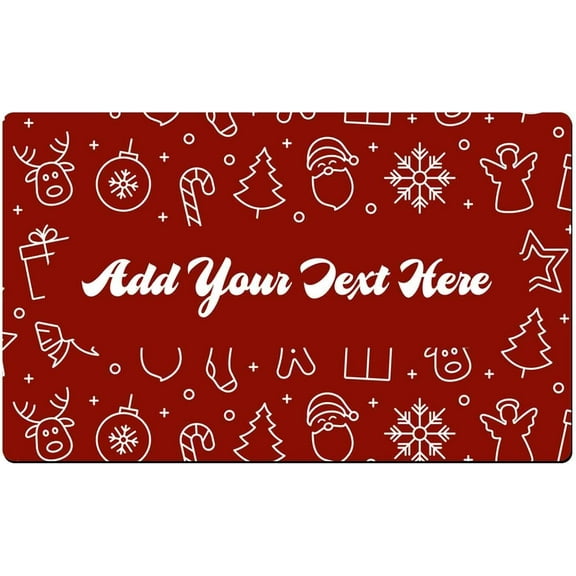 Custom Christmas Door Mat with Text,Personalized Christmas Mat Front Door with Name,Customized Christmas Elements Welcome Mat Non Slip,Outdoor Entrance for New Home Gift Indoor Decorative 18"×30"