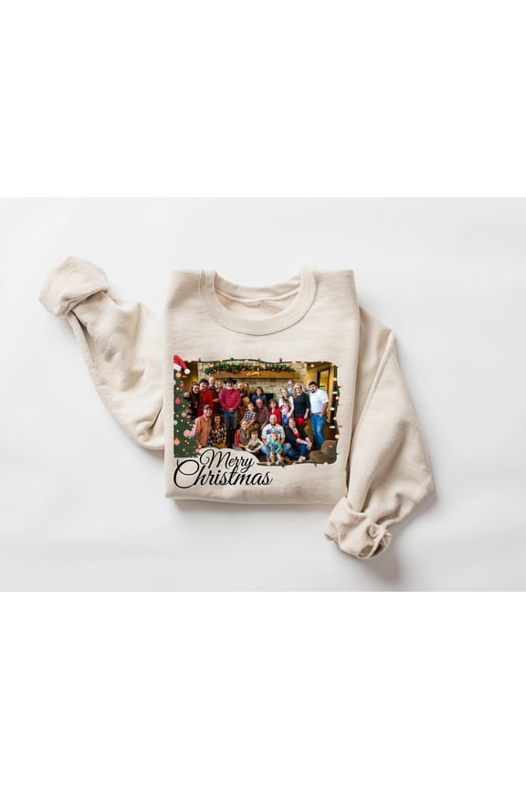 Custom Christmas Photo tShirt,Xmas Personalized Image T-Shirt, Custom Family Mathcing Christmas Picture Tshirt, Your Photo Logo Shirt Gift