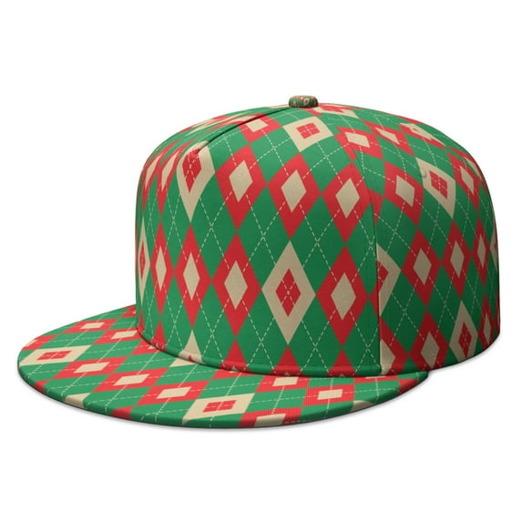 Custom Christmas Printed Flat Baseball Cap – Adjustable Snapback Hat with Flat Bill, Breathable and Durable, Personalized Design for Sports, Travel & Daily Wear