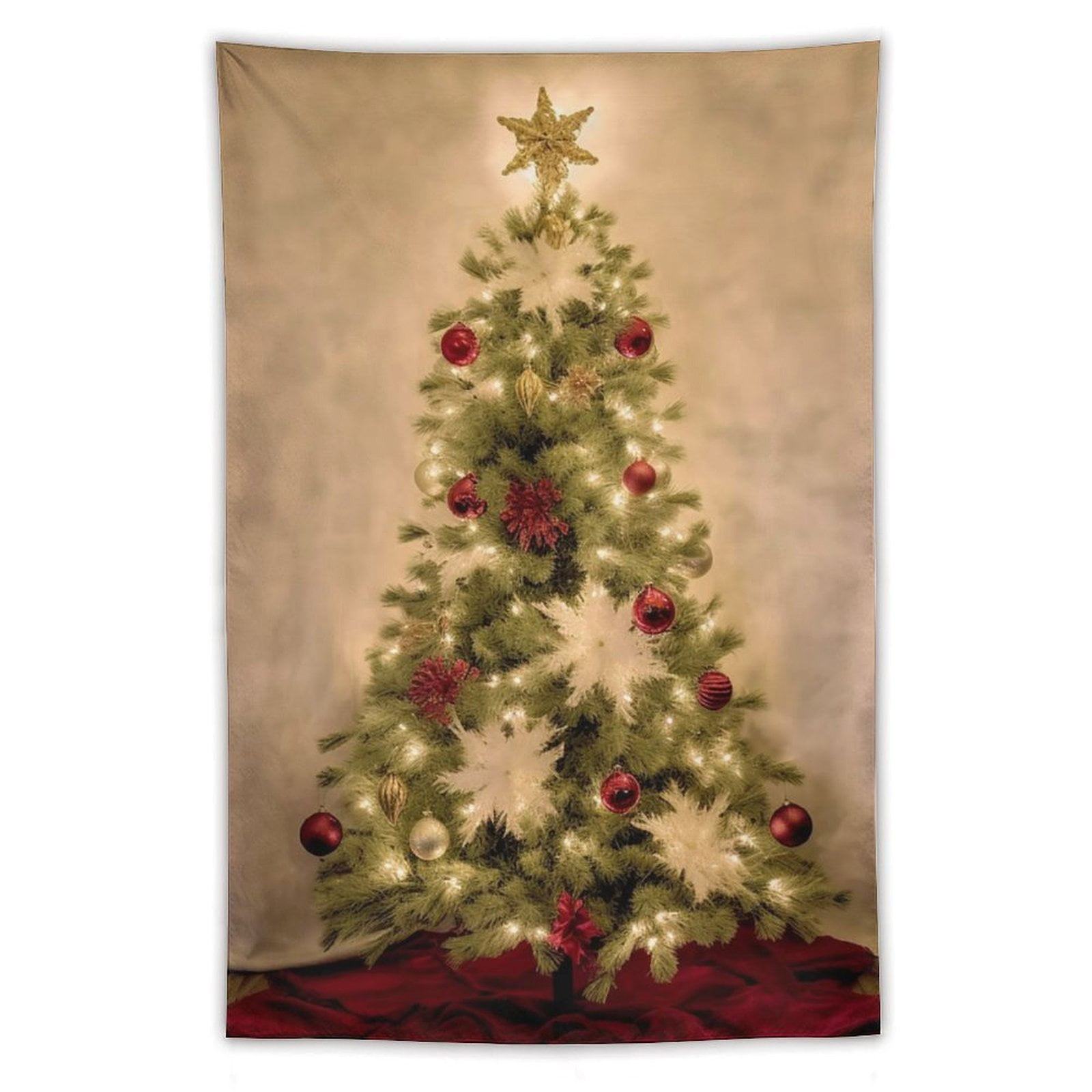 Custom Christmas Tree Gold Brown Themed Tapestry Popular Tapestry