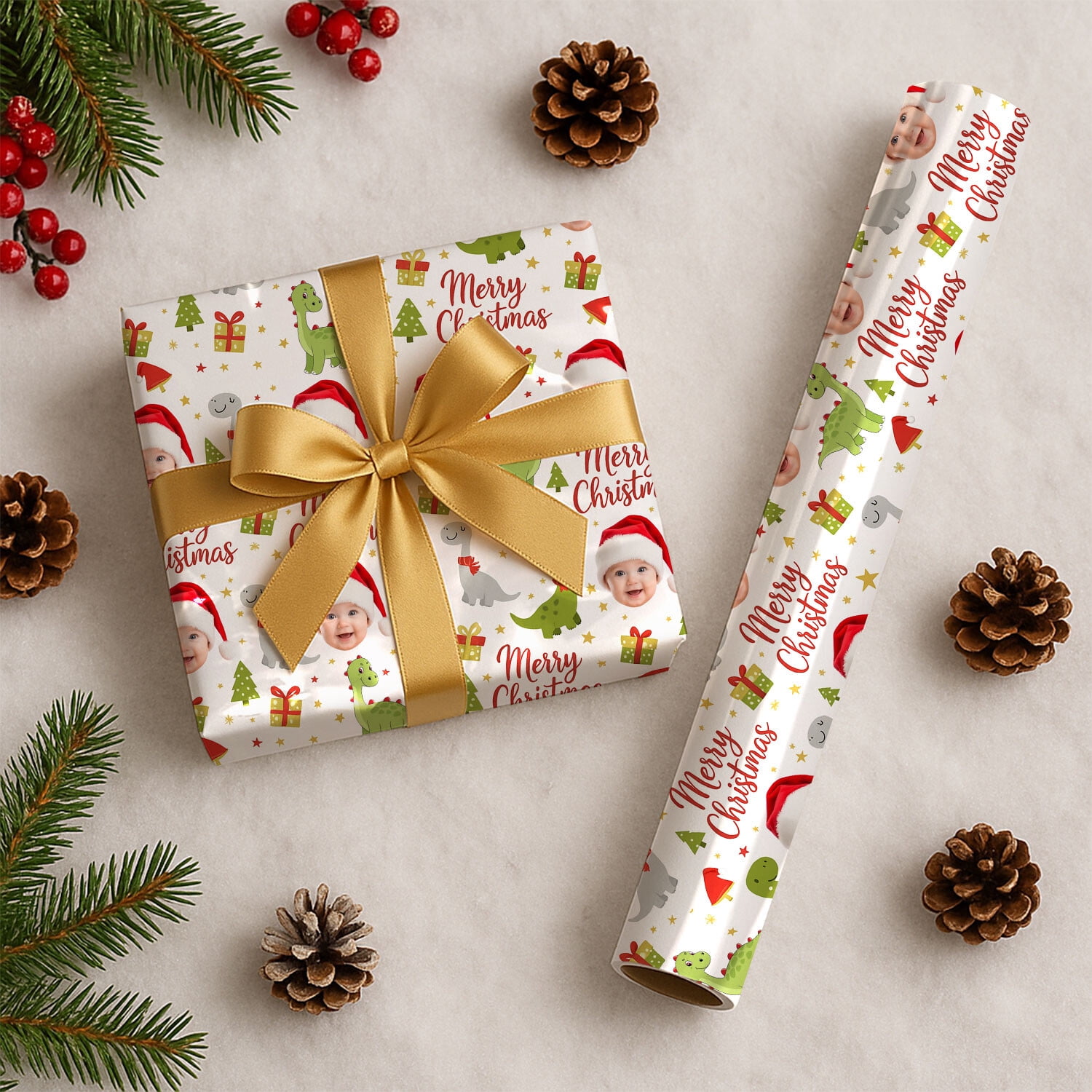 Ctom Christmas Wrapping Paper With Photo, 58"X 23"Gift
