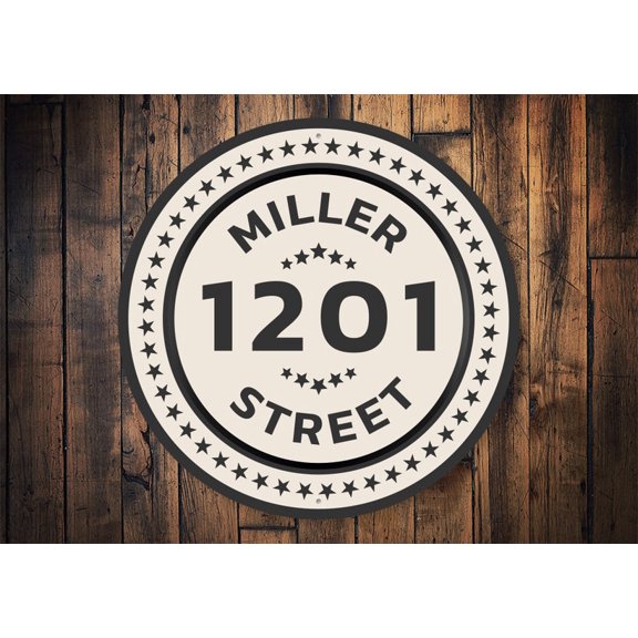 Custom Circle Street Number Sign Street Number Sign Street Addy Gift Address Gift Sign For Address Address Porch Sign Porch GiftSize: 12 x 12 inch