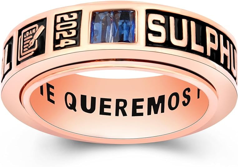 CCJCINATA Custom Class Rings Fully Personalized Class Rings for Men Birthstone Rings 925 Sterling Silver Rings Gold Plated Class Rings Class Rings for Men High School Size 5-15 Graduation Rings for Men