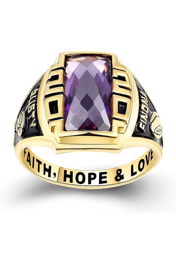 Custom Class Rings Fully Personalized Class Rings for Men Sterling Silver Rings Birthstones Class Rings Class Rings for Men High School Size 5-15 Men's Class Rings