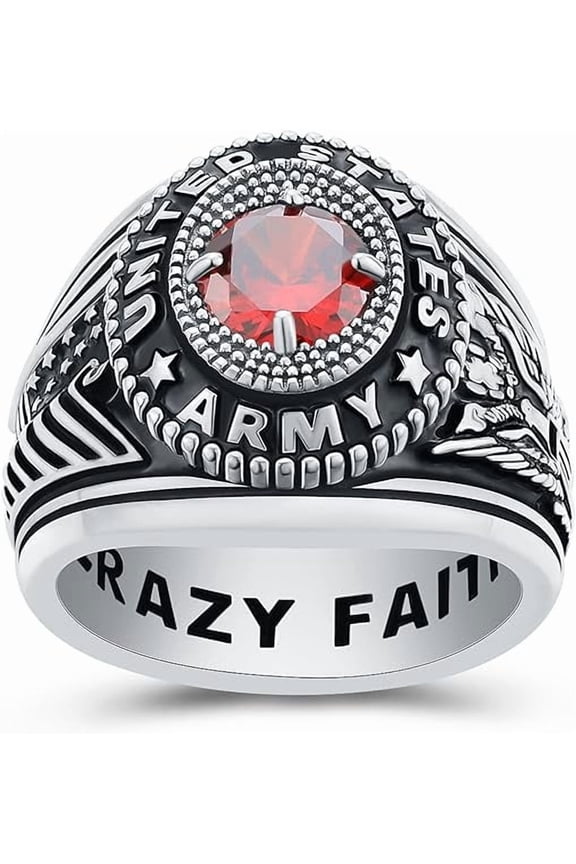 Custom Class Rings Fully Personalized Class Rings for Women Sterling Silver Rings Class Rings for Women High School Birthstone Graduation Rings of 2024 Size 5-15 High School Class Rings for Women