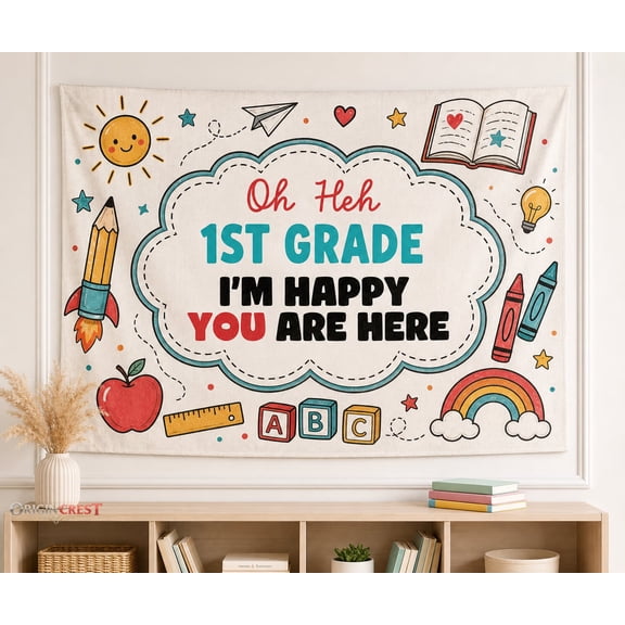 Custom Classroom Sign Personalized Doodle Teacher Decor Welcome Banner