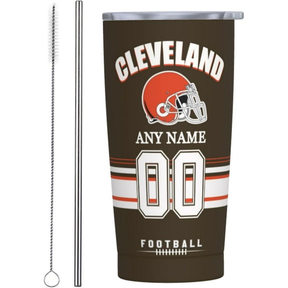 Custom Cleveland Tumbler, Personalized Name and Number Tumbler Cup, Customized Stainless Steel Travel Coffee Mug Keeps Drinks Cold and hot Gifts for Men Women Fans