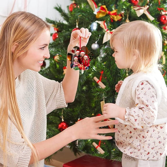 Custom Cloud-Shaped Christmas Tree Ornaments with Photo, Personalized Aluminum Hanging Decoration