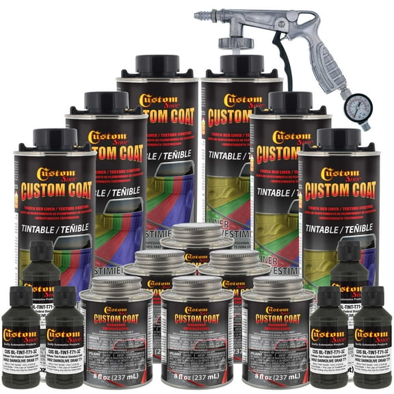 Custom Coat 34052 USMC Dark Olive Drab T71 Urethane Spray-On Truck Bed Liner, 1.5 Gallon Kit with Spray Gun -