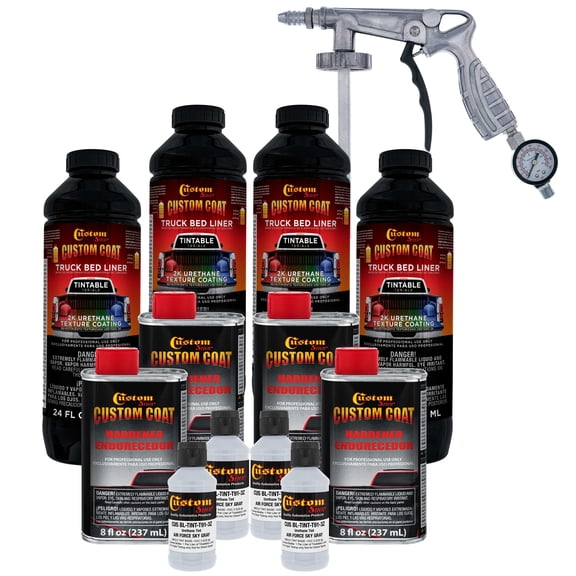 Custom Coat 36473 Air Force Gray T91 Urethane Spray-On Truck Bed Liner, 1 Gallon Kit with Spray Gun