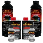 Custom Coat Bright Silver 2 Quart 1/2 Gallon Urethane Spray-On Truck Bed Liner Kit - Easy Mixing , Prevent Stop Rust
