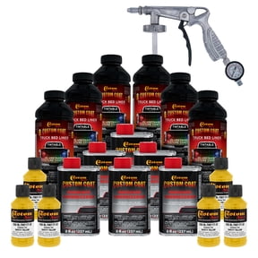 Custom Coat Safety Yellow 1.5 Gallon Urethane Spray-On Truck Bed Liner Kit with Spray Gun, Prevent Rust