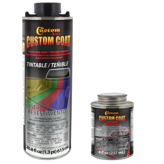 Custom Coat Tintable Base Only 1 Quart Urethane Spray-On Truck Bed Liner Kit - Easy 3 to 1 Mix Ratio, Just Mix, Shake and Shoot , Prevent Rust