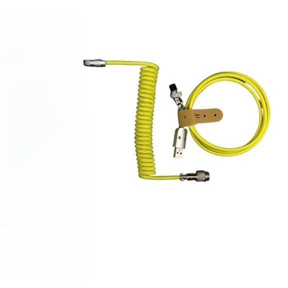 Custom Coiled Braided USB Cable for Mechanical Keyboard, Type-C Data Sync Charging Cord with Aviator Connector, Extra Long Gaming Power Cable for PC/Ma C