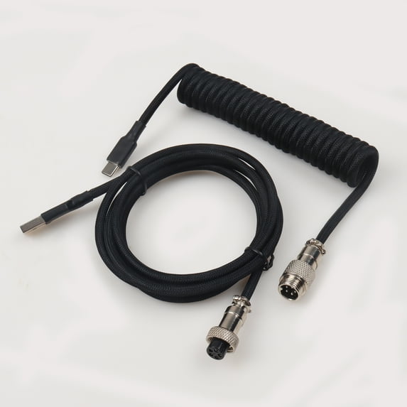 Custom Coiled Type c Usb Cable Mechanical Keyboard Usb Spiralkabel Typ c Gx12 aviator Usb Coiled Keyboard Cable