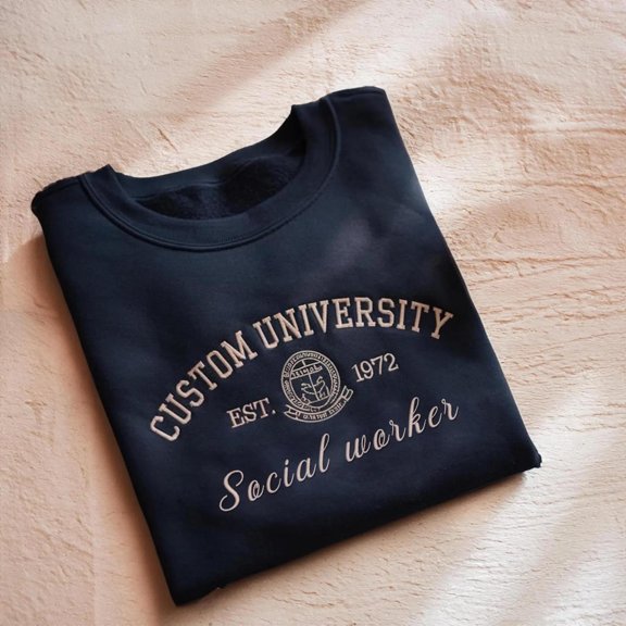 Custom College Embroidered Sweatshirt, Personalized University Sweatshirt, Graduation, Custom College, Unisex Sweatshirt LINHKHA