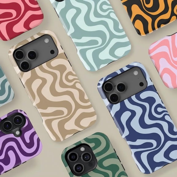 Custom Color Abstract Swirl Case for iPhone Samsung Modern Art