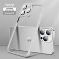 thumbnail image 1 of Custom Color Phone Edge Frame Bumper Phone Case for iPhone 15 14 Plus 13 12 11 Pro Max Matte Plating Shockproof Lens Glass Cover 12 Pro Pure White, 1 of 6