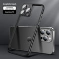 thumbnail image 1 of Custom Color Phone Edge Frame Bumper Phone Case for iPhone 15 14 Plus 13 12 11 Pro Max Matte Plating Shockproof Lens Glass Cover 12 Pure Black, 1 of 6