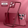 thumbnail image 1 of Custom Color Phone Edge Frame Bumper Phone Case for iPhone 15 14 Plus 13 12 11 Pro Max Matte Plating Shockproof Lens Glass Cover 13 Pro Pure Red, 1 of 6